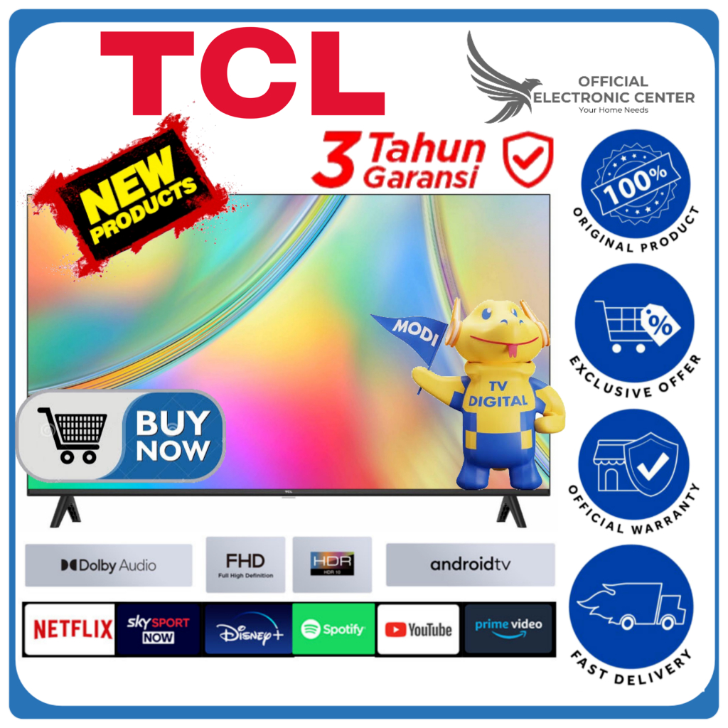 TCL ANDROID11 TV 40S5400A 40 S5400A SMART TV 40INCH FRAMELESS LED TCL FHD DOLBY AUDIO TCL