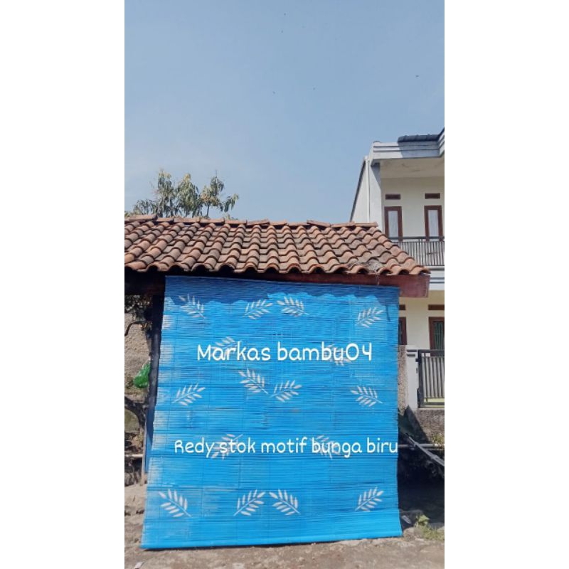 tirai bambu motip bunga/tiraigulung/tiraimotip/tiraibunga free paku sama tarikan