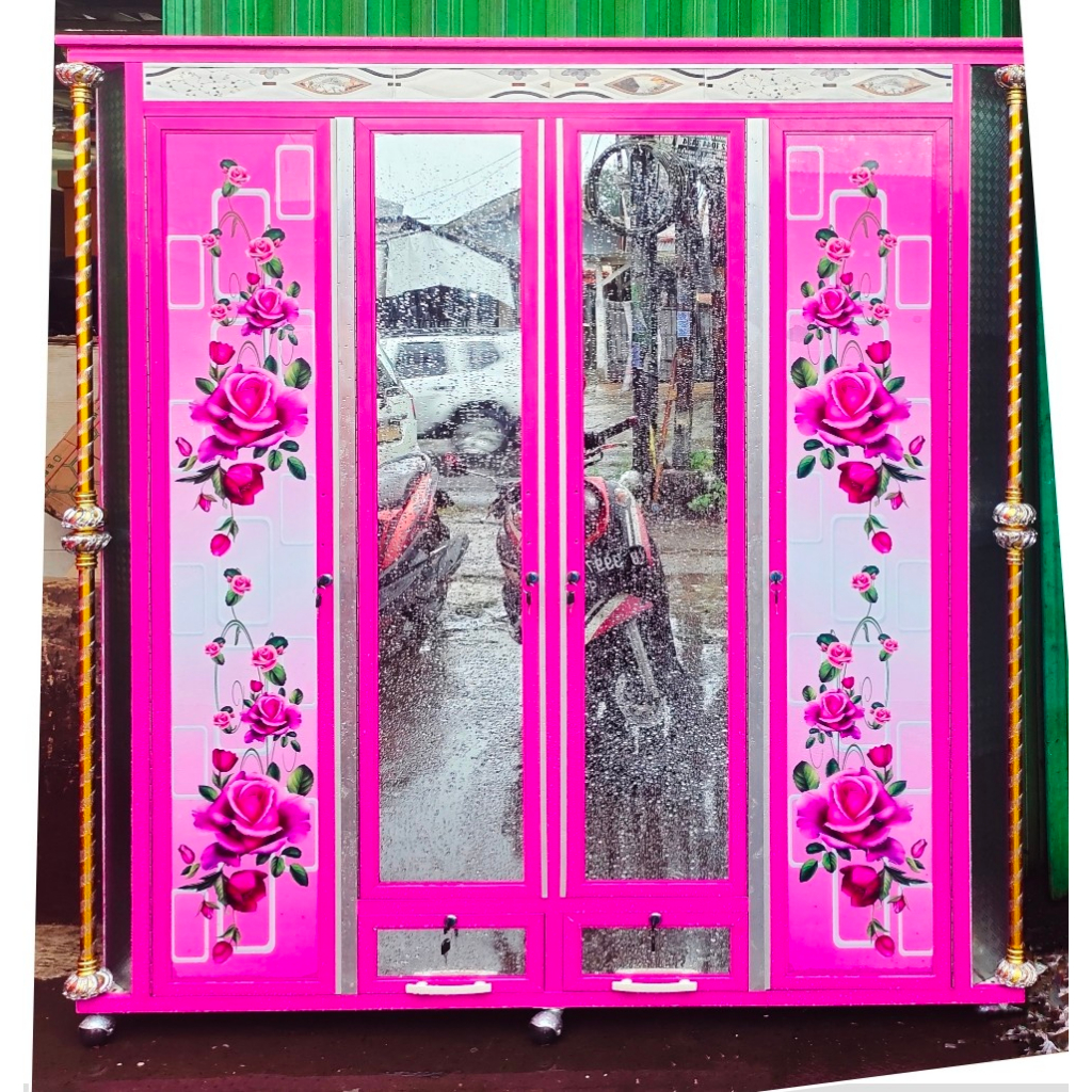 Lemari Gamis / Lemari pakaian 4Pintu Aluminium