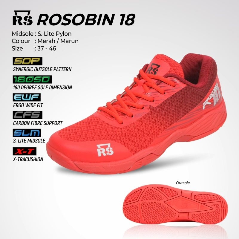 Sepatu badminton RS ROSOBIN 11 12 14 15 16 17 18 ORIGINAL