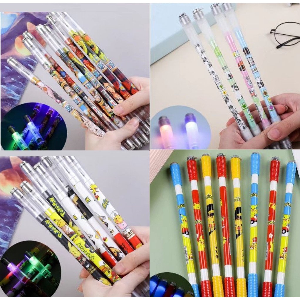 

Pulpen Spinning Viral Bolpen dengan LED Rotary Pen anime Balance anti stress