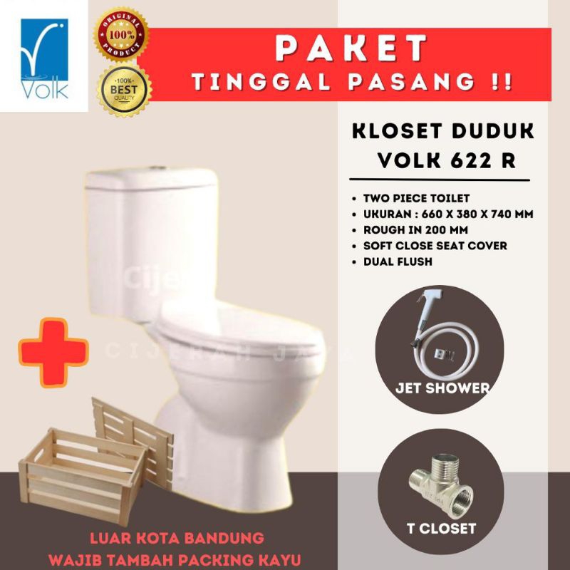 KLOSET DUDUK VOLK PUTIH 622R / MONOBLOK VOLK 622 R / CLOSET DUDUK