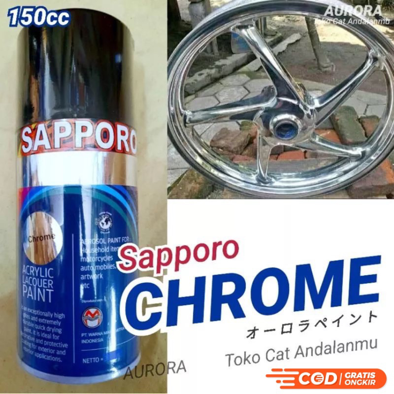 Cat Semprot Chrome Efek Kaca Mengkilap untuk Kendaraan dan Kerajinan