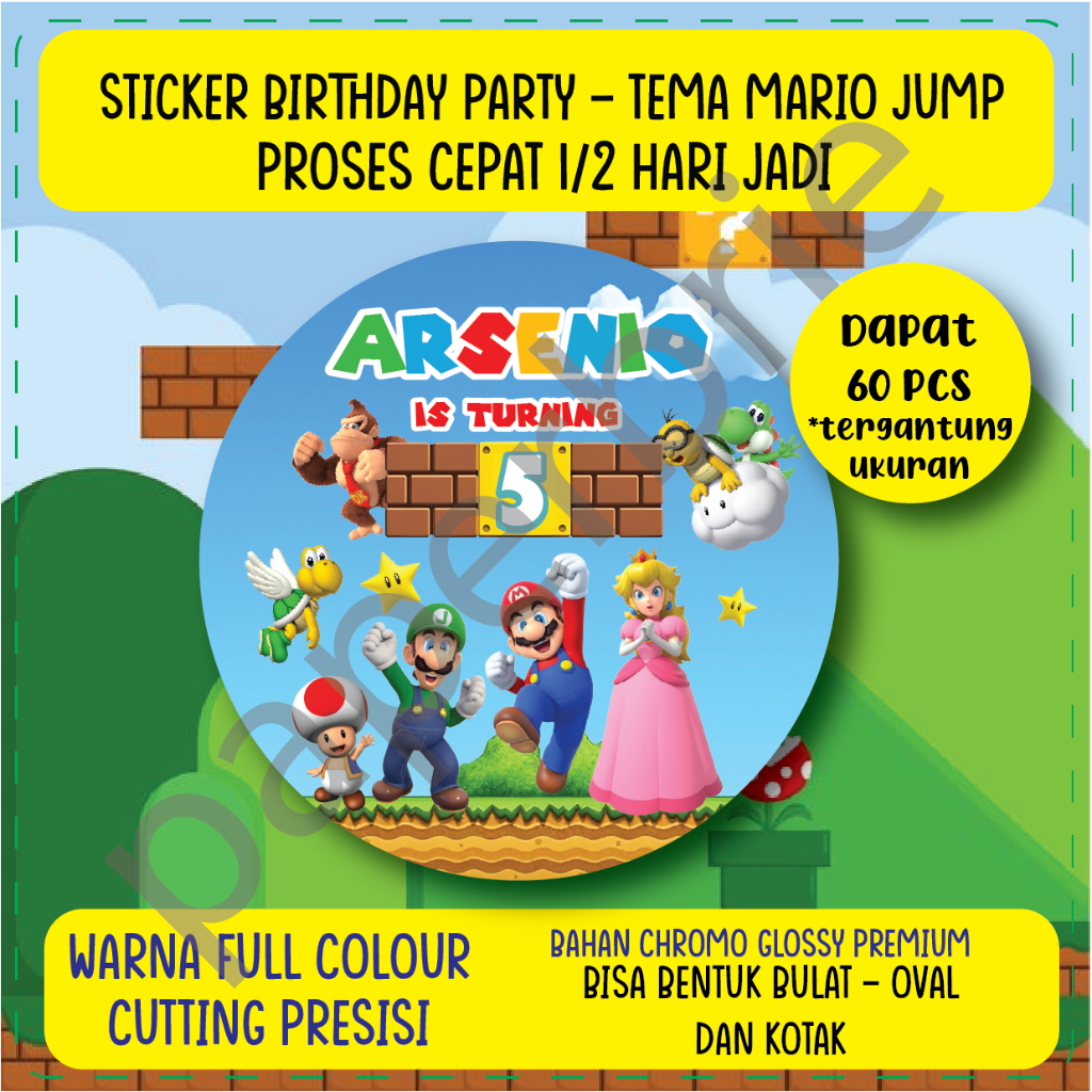 

Label Stiker Mario Jump - Sticker Ulang Tahun Anak, Hampers, Souvenir, Birthday Party