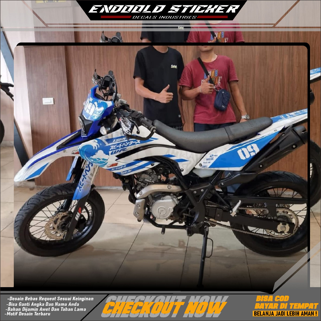 DECAL STIKER MOTOR YAMAHA WR 155 GLOSSY KEREN BISA CUSTOM DESAIN. variasi list dekal stiker yamaha w