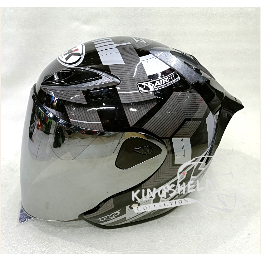 Helm Nhk R6 Cube Paket Ganteng Black Silver