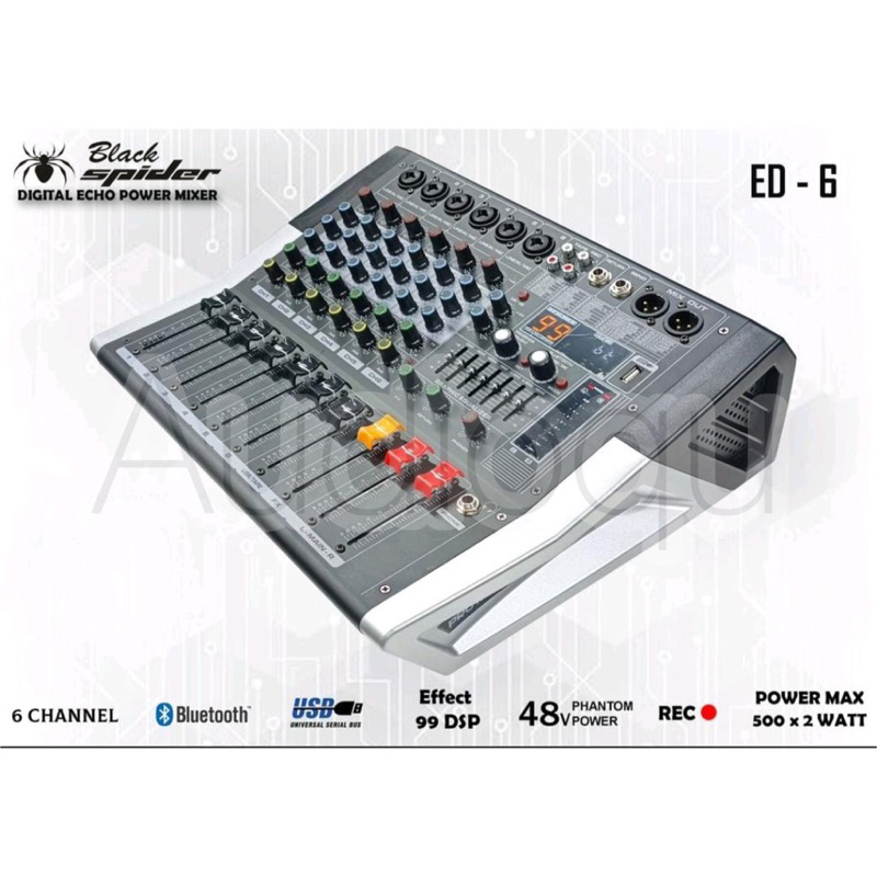 Power Mixer Blackspider ED 6 Black Spider ED6 ED06 / ED 06 6 Channel
