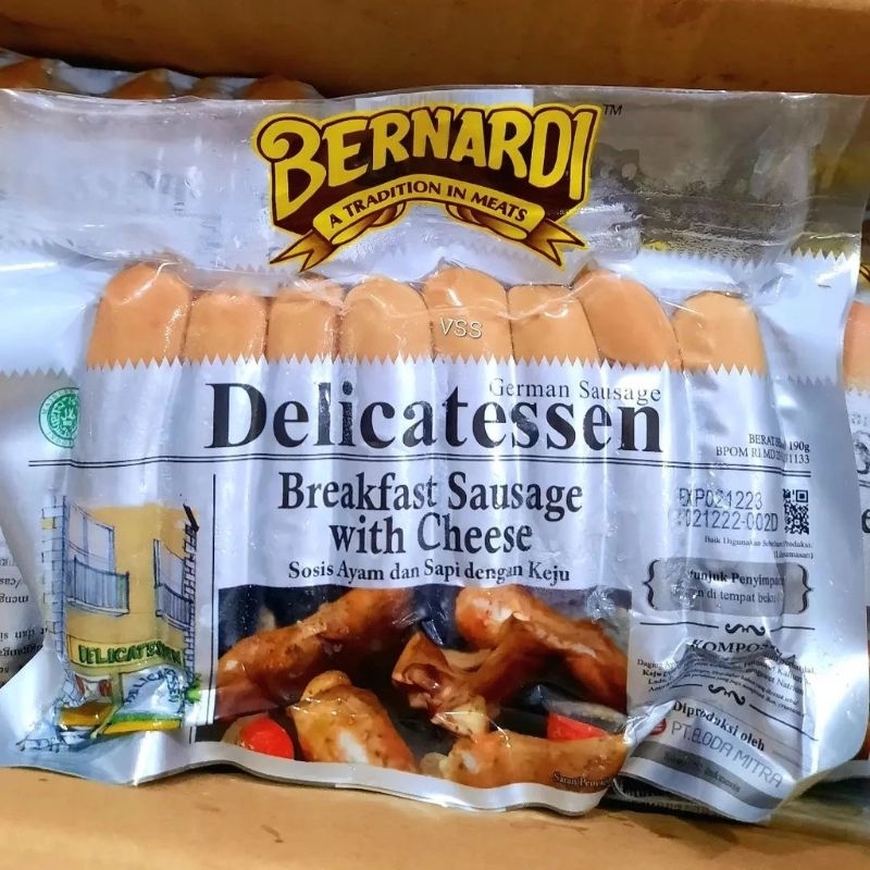 

SOSIS KEJU INDOMARET SOSIS VIRAL Sosis delicatessen Bernardi 190 gr Sosis ayam dan sapi dengan keju