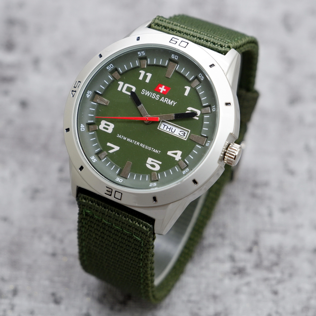Jam Tangan Pria Swiss SA005 Analog Strap Canvas