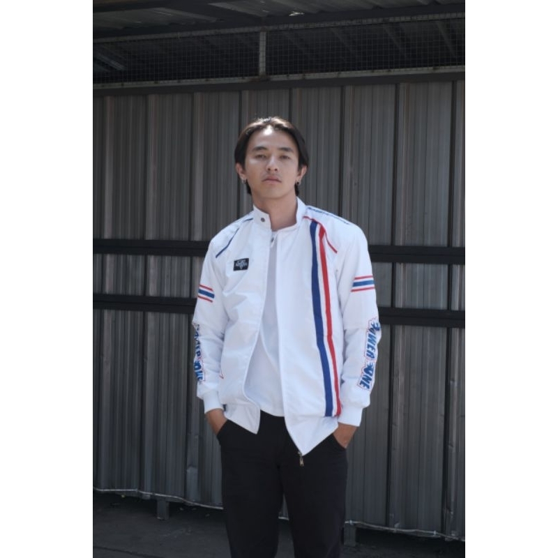 JAKET BOMBER PUTIH PRIA JAPAN JAKET RACING VINTAGE UNISEX PRIA & WANITA PRODUK ORIGINAL