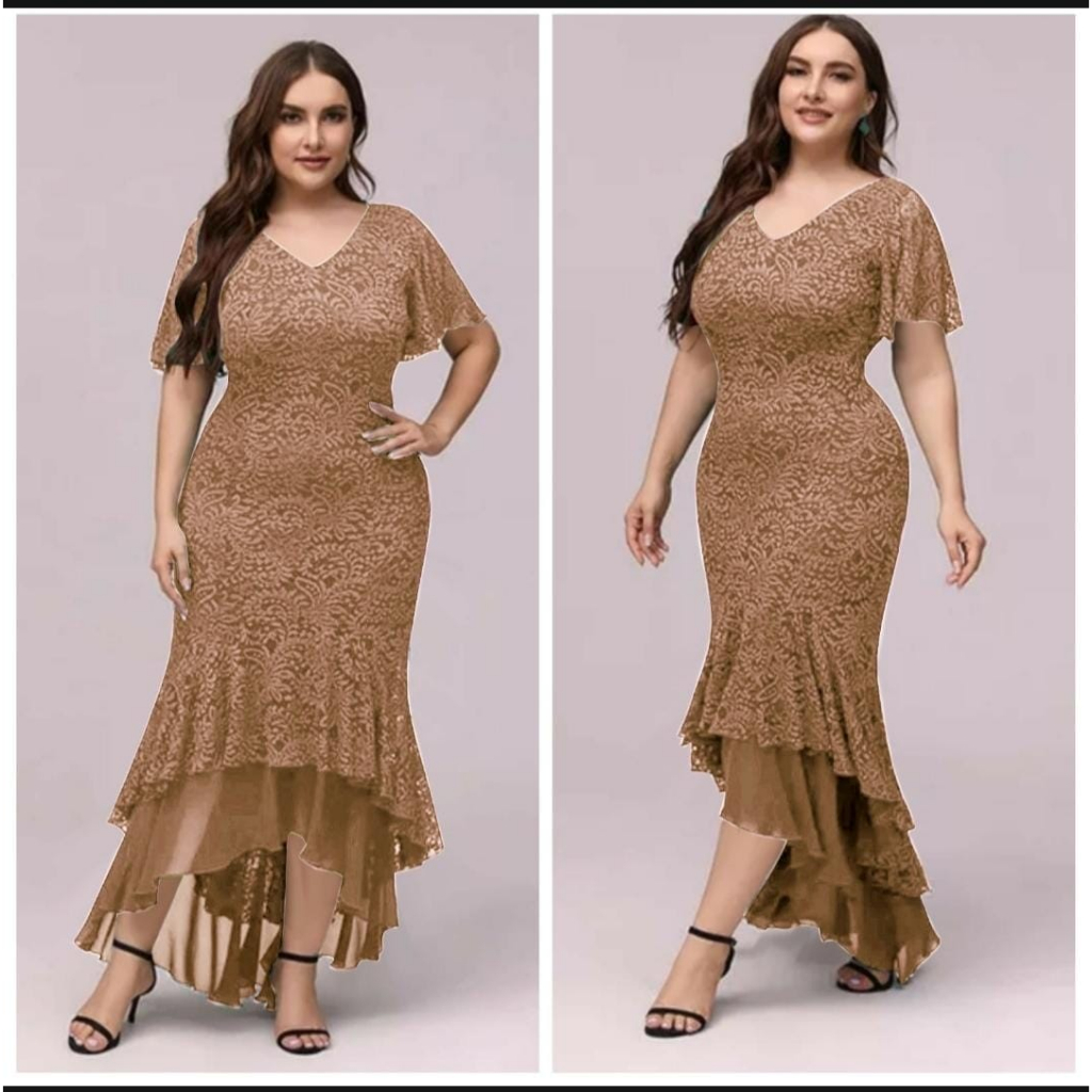 [6 WARNA] SIZE ~XL DRESS CASSANDRA MERMAID DRESS DUYUNG BRUKAT PARTY DRESS