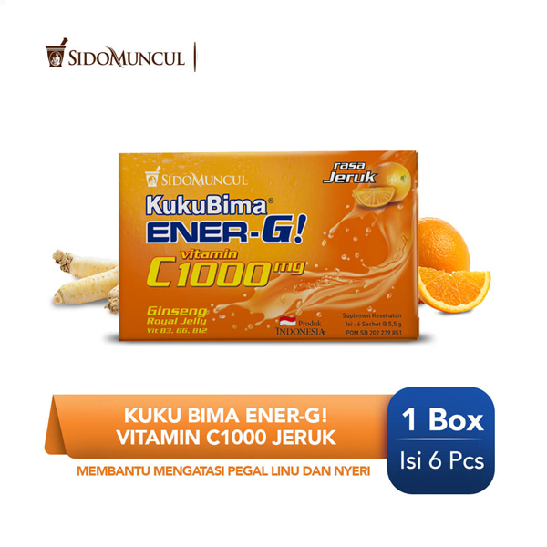 

Kuku Bima Ener-G Vit C1000 Lemon Anggur Jeruk 6's - Minuman Berenergi Vitamin