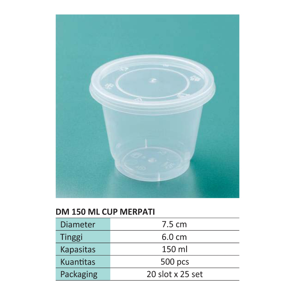 THINWALL CUP MERPATI DM 150ML R Cup - 150 ML - ISI 25 SET
