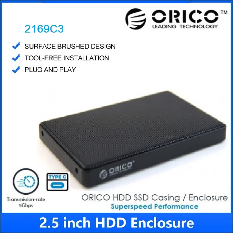 Casing Enclosure HDD 2.5" SATA Orico 2169C3 USB Type-C