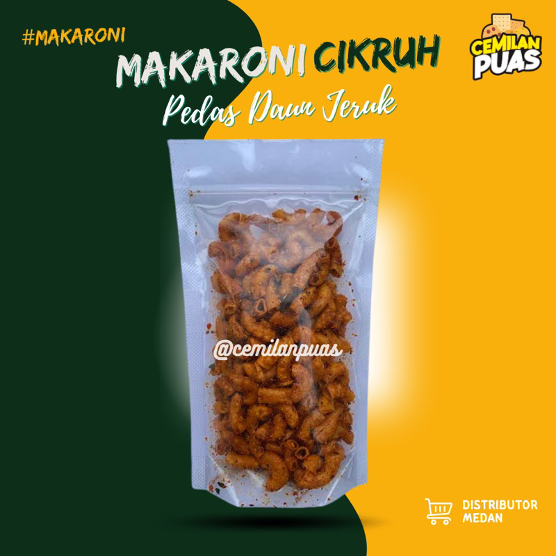 

[READY MEDAN] Makaroni Cikruh Pedas Asin Daun Jeruk 100gram Renyah Termurah Termurah Nampol Pedasnya