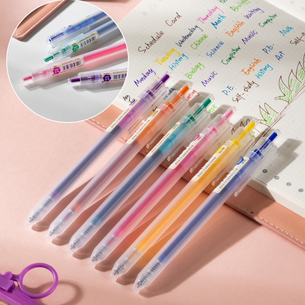 

DELI023 School Gel Penpulpen Gel 0.5 mm 6 Warna Retracable Gratis Sticker Lucu