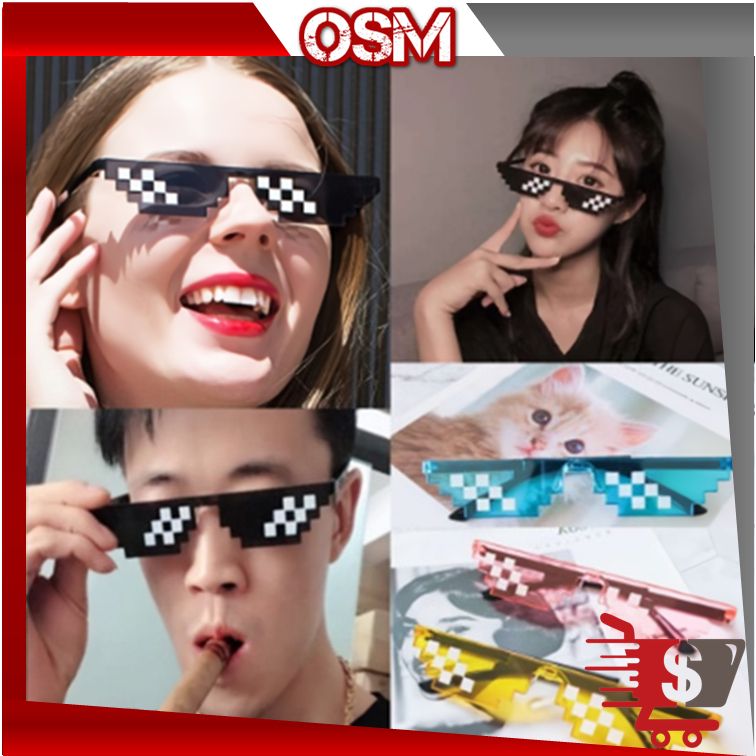 OSM - F5348 Kaca Mata Thug Life / Kacamata Mainan Anak Minecraft / Kacamata Thug Life Mosaic Fashion