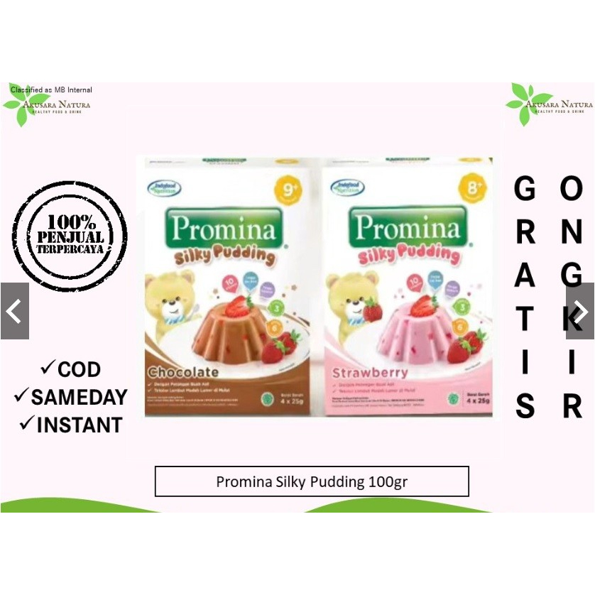 

PROMINA SILKY PUDING | PUDDING 100gr STRAWBERRY [BISA COD | INSTANT | SAMEDAY]