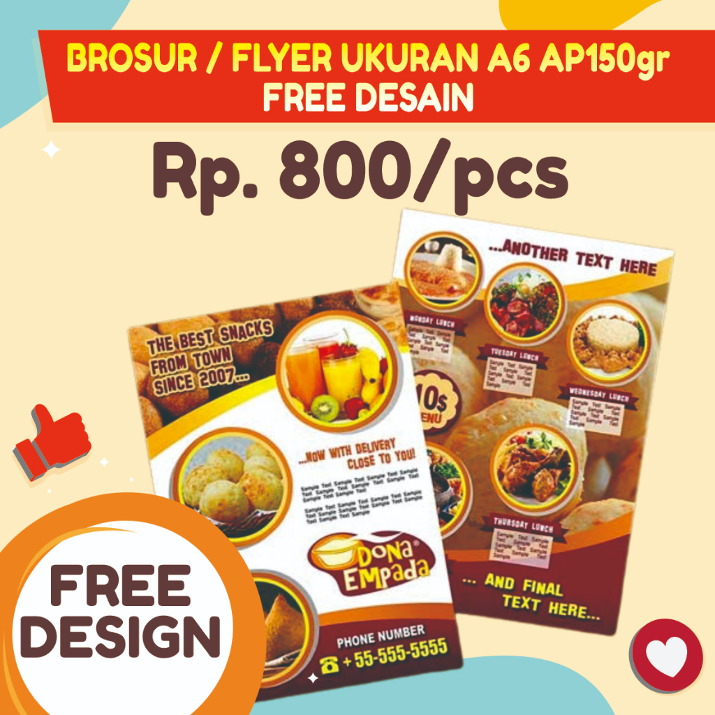 

BROSUR/ FLYER UKURAN A6 AP150gr FREE DESAIN