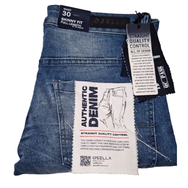 Celana pria Denim OSELLA skinny fit original size 30(LP 82cm)