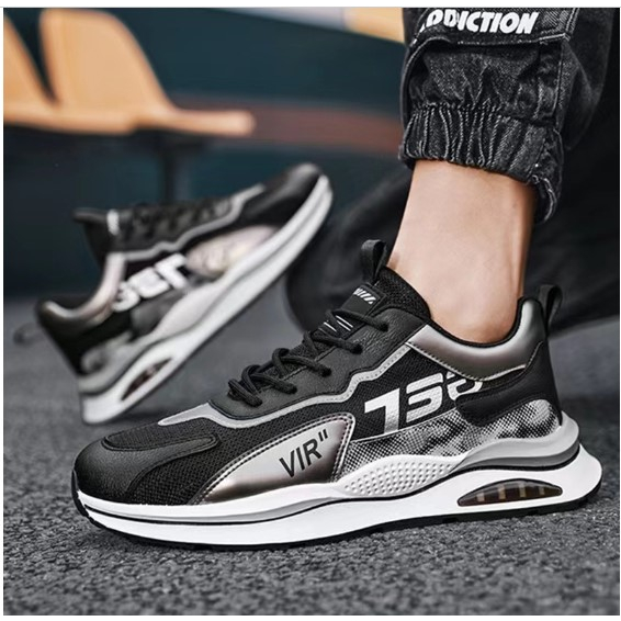 Sepatu Olah Raga Pria Max Vir Sneakers Kasual - Max Vir black hitam