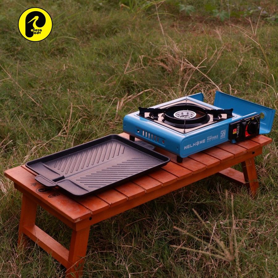 paket BBQ barbeque kompor 2 in 1 + grill pan grillpan anti lengket palava