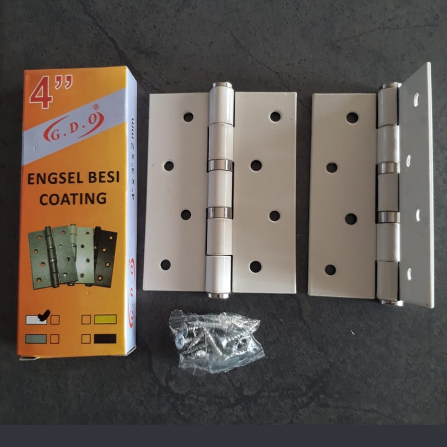 Engsel Pintu Jendel Besi Putih / Antik Coklat  3" 4" GDO Engsel Besi 2 Warna Tebal Estetik