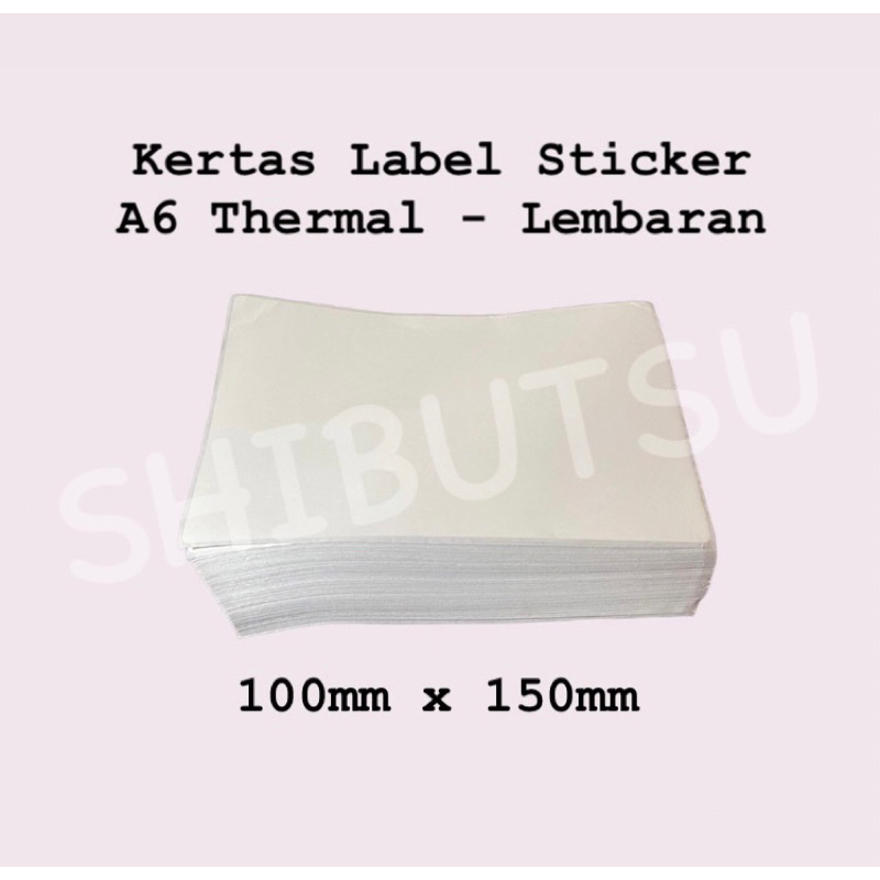 

KERTAS LABEL STICKER / LABEL BARCODE 100x150mm A6 THERMAL LEMBARAN MURAH