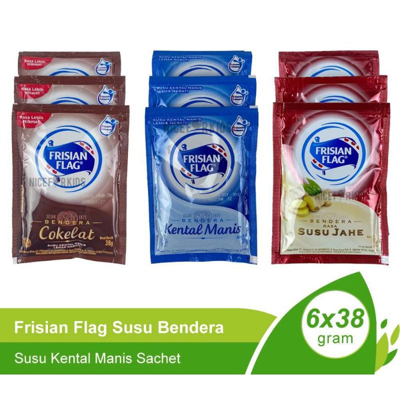 

FRISIAN FLAG KENTAL MANIS RENCENG / SUSU BENDERA 6x38gr