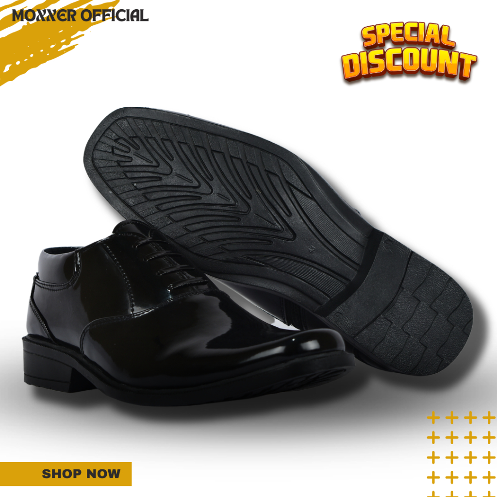 Sepatu Pantofel Kerja Pria PDH Polri Satpam tanpa tali - FO2