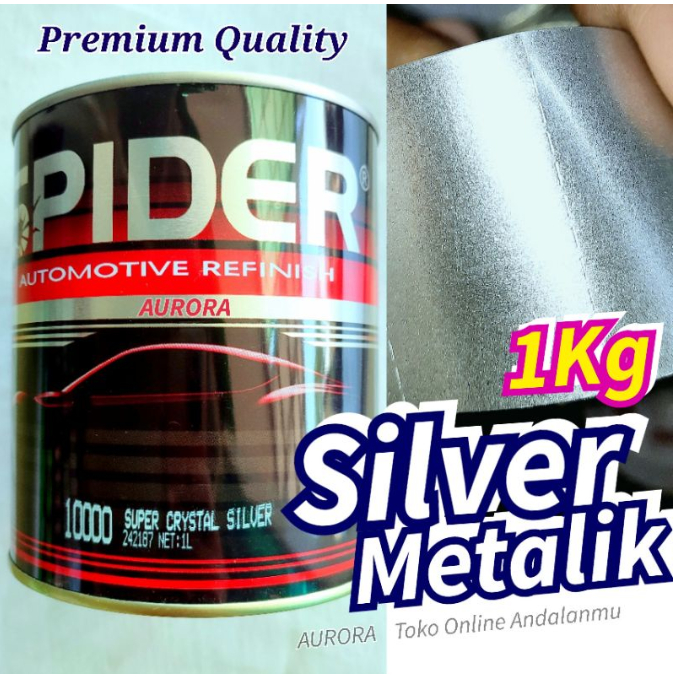 Cat Silver Metalik 1Kilo SPIDER Super Crystal Silver Metallic 1Liter 1Kg Laba laba