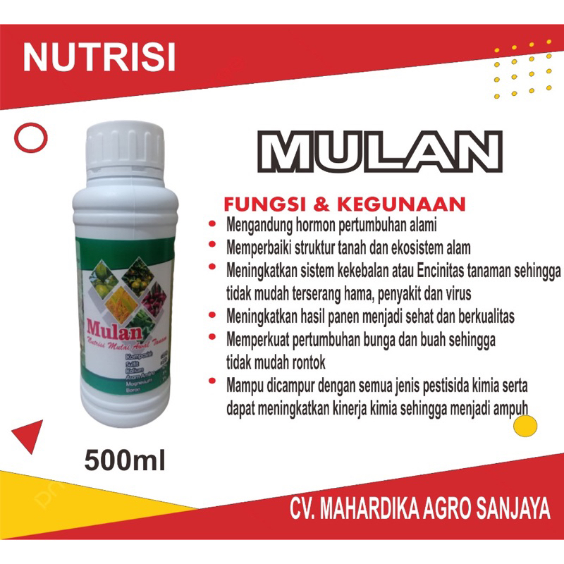 PUPUK NUTRISI OBAT MULAN 500ml OBAT KERITING TANAMAN OBAT ASEM ASEMEN ZPT EXPANDER PUPUK KILAT BAYFO