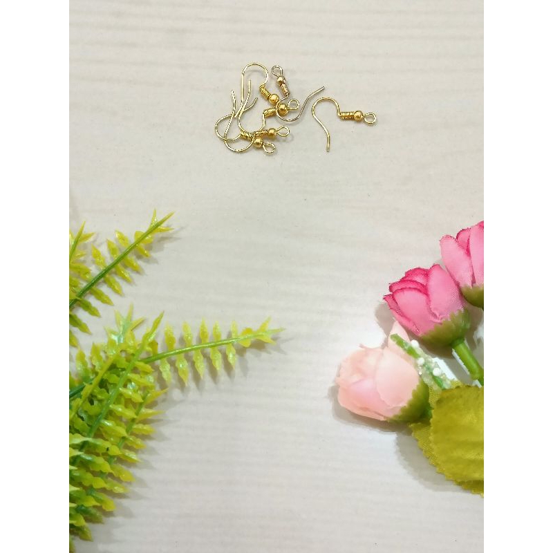 anting gold || bahan kerajinan anting warna gold || anting hook warna gold