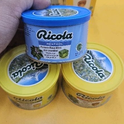 

ED 12.26 - TIN - PERMEN RICOLA KALENG ORI / MENTHOL / LEMON MINT - PELEGA TENGGOROKAN RICOLAN CAN