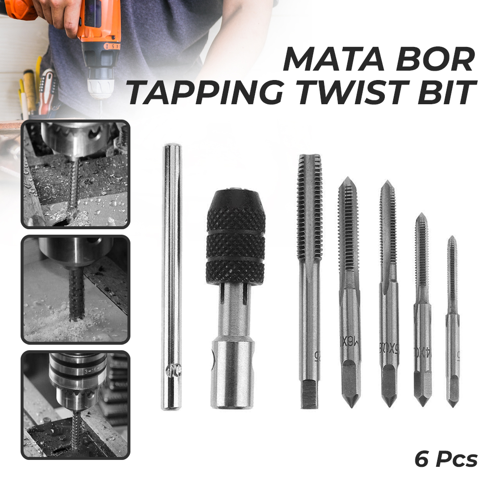 Mata Bor Wrench Drill Bit Hand Tapping Twist Bit 6 PCS - H21