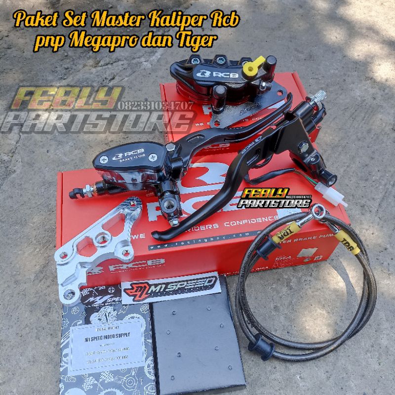 PAKET SET MASTER KALIPER RCB PNP MEGAPRO TIGER PAKET SET MASTER RCB OVAL 14MM SET HENDLE KOPLING E2 