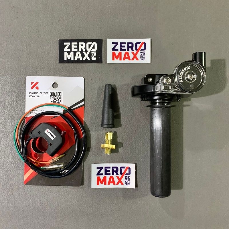 Paket Gas Spontan Accossato Racing 1 Kabel + Saklar Engine On Off KTC Original Accosato