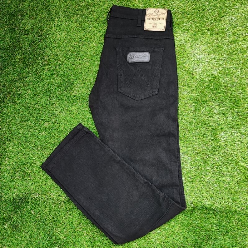 Wrangler Pants Men Denim Spencer Black Celana Panjang Jeans Original