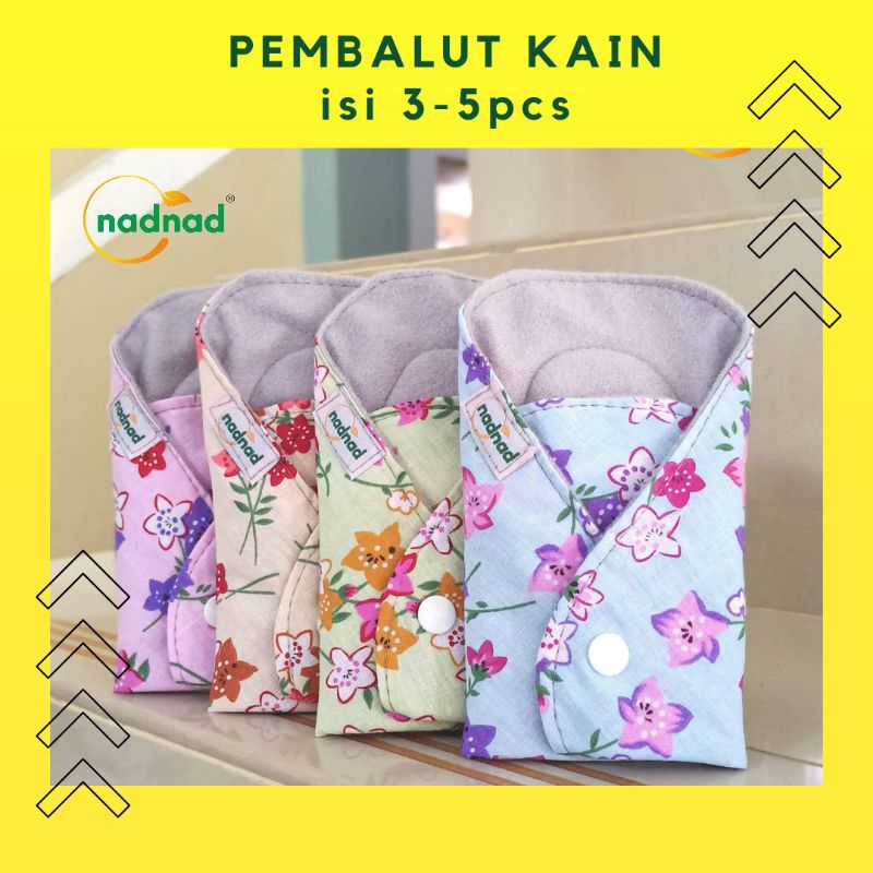 NADNAD Menspad Pembalut Kain Wanita Cuci Ulang Premium Original Night Alami Sayap