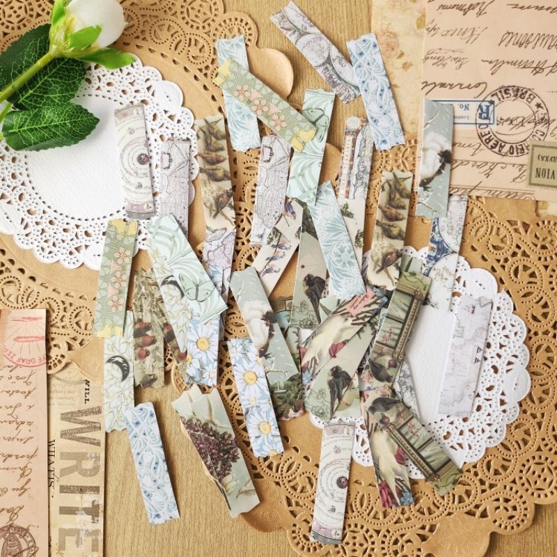 

10pcs note bar sticker - vintage sticker - stiker aesthetic - deco sticker scrapbook journal diary