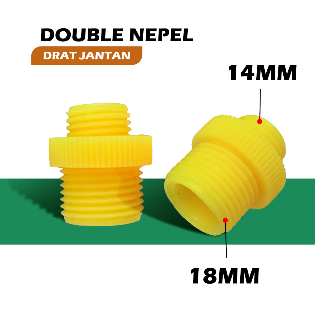 Konektor Nepel Sprayer Konektor Derat 1/2" Ke Selang 1/4" - Hex Nipple Double Drat Neple Nipple Pomp