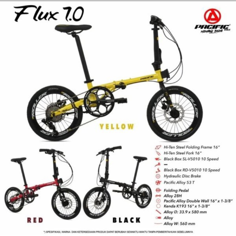 Sepeda Lipat Folding Bike 16 Pacific Flux 7.0