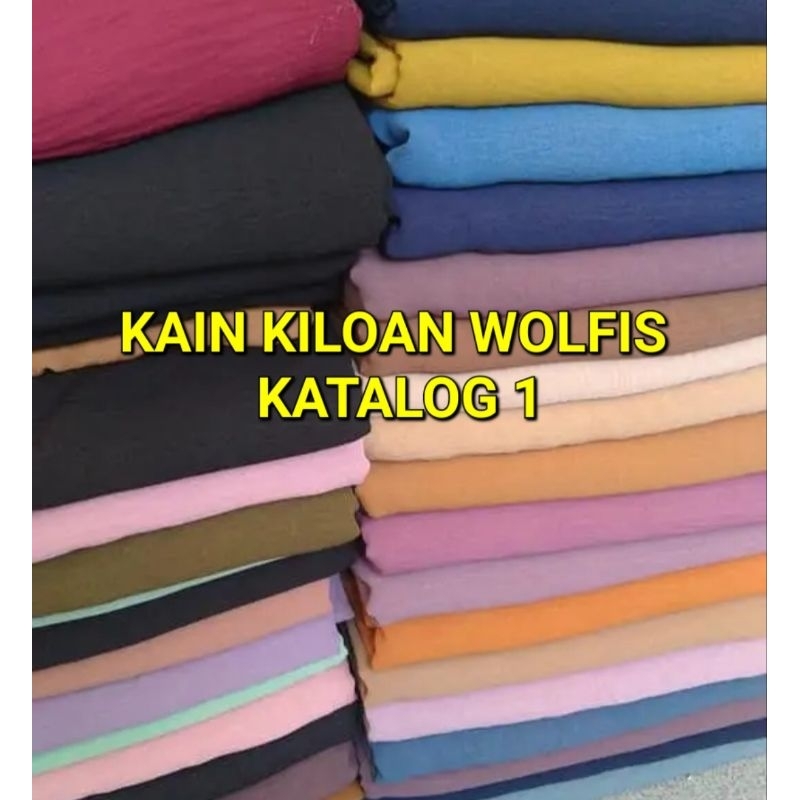 Kain Kiloan Wolfis Ukuran Lepas Roll (Katalog 1)/ Kain Kiloan Termurah