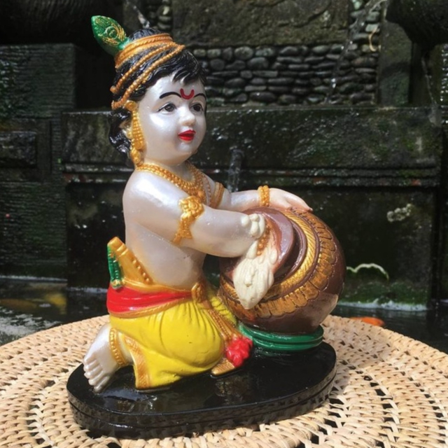 Patung Dewa Krisna/Khrisna mini/ Khrisna Baby/Dewa Krisna Kecil Bawa Ladu