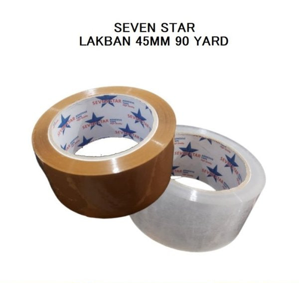 

Lakban SEVEN STAR Lebar 45 mm Panjang 90 Yard BC Plakban Selotip Solasi Isolasi