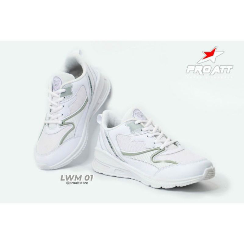 SEPATU PRO ATT LWM 01 - SEPATU SNEAKERS WANITA WARNA PUTIH.