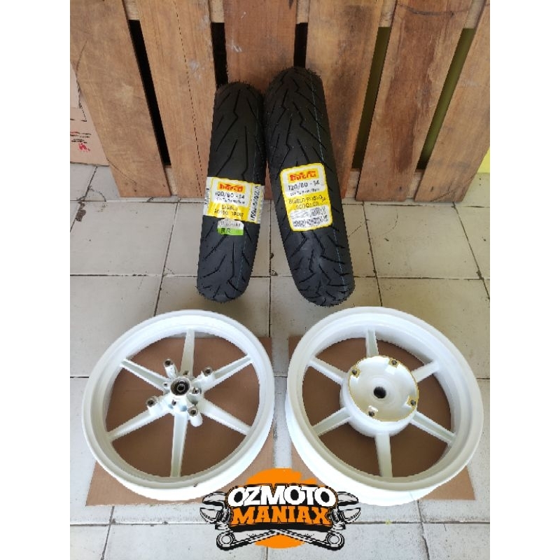 Wheel Set Velg Vrossi Starmax PCX 150 Lokal + Ban Pirelli Diablo Rosso