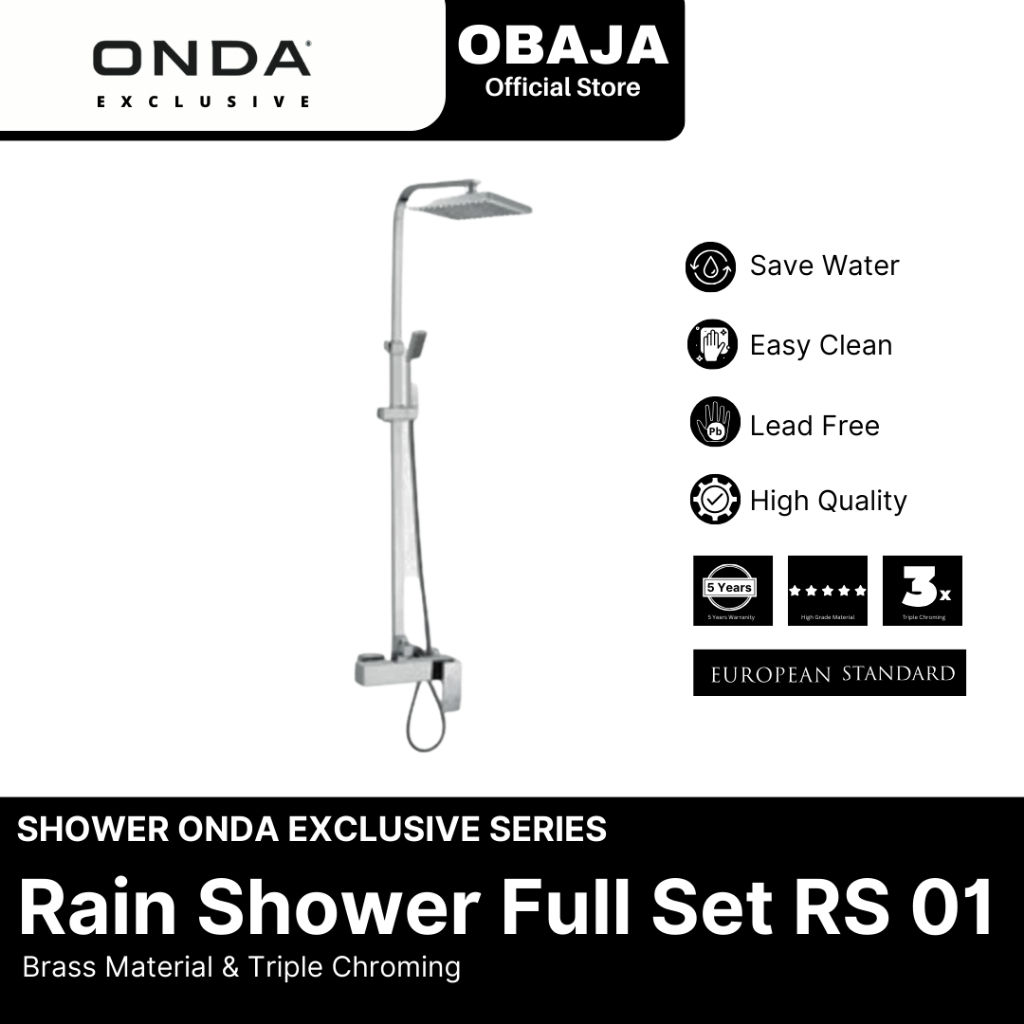 Onda Exclusive Rain Shower Full Set RS 01 Onda Exclusive/Satu Set Mixed Rain Shower