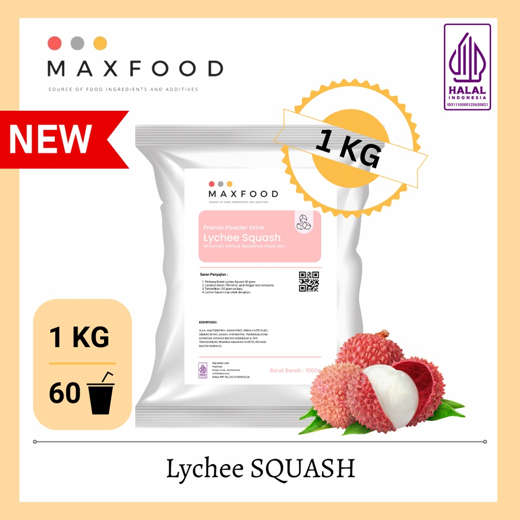 

Lychee Squash / Bubuk Minuman Squash Rasa Leci ( 1kg )