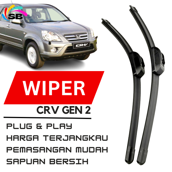 WIPER CRV GEN2 KARET WIPER DEPAN MOBIL CRV GEN 2 FRAMELESS